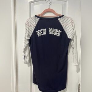 PINK Yankee 3/4 sleeve shirt. Navy blue with white. All stones are intact.